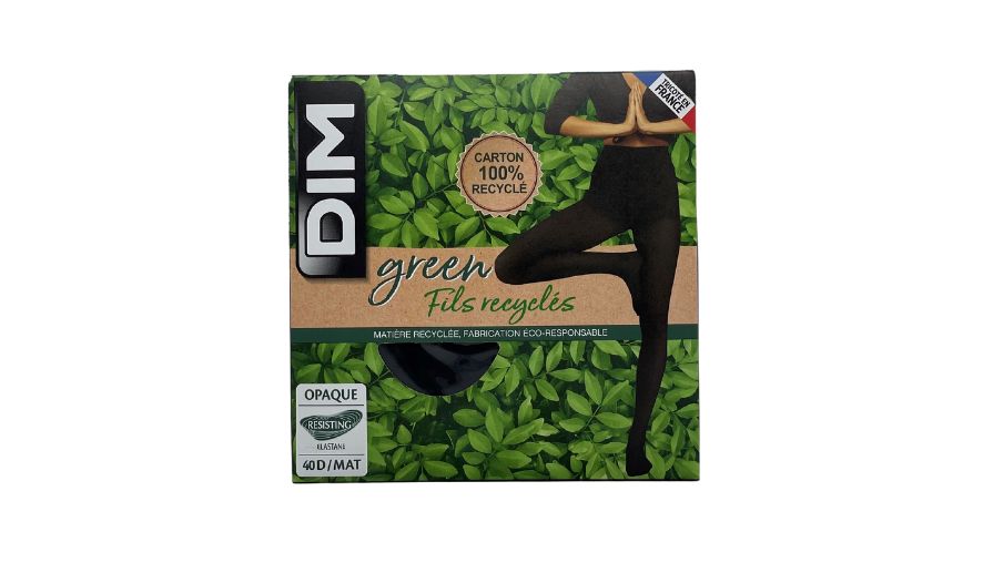[211004_3114] Collant opaque noir 100 % fil recyclé Green by Dim 40D